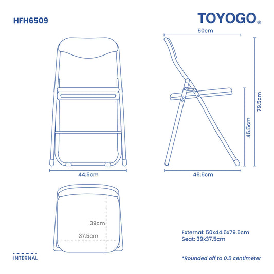 FOLDABLE CHAIR (METAL) RED (HFH6509R)